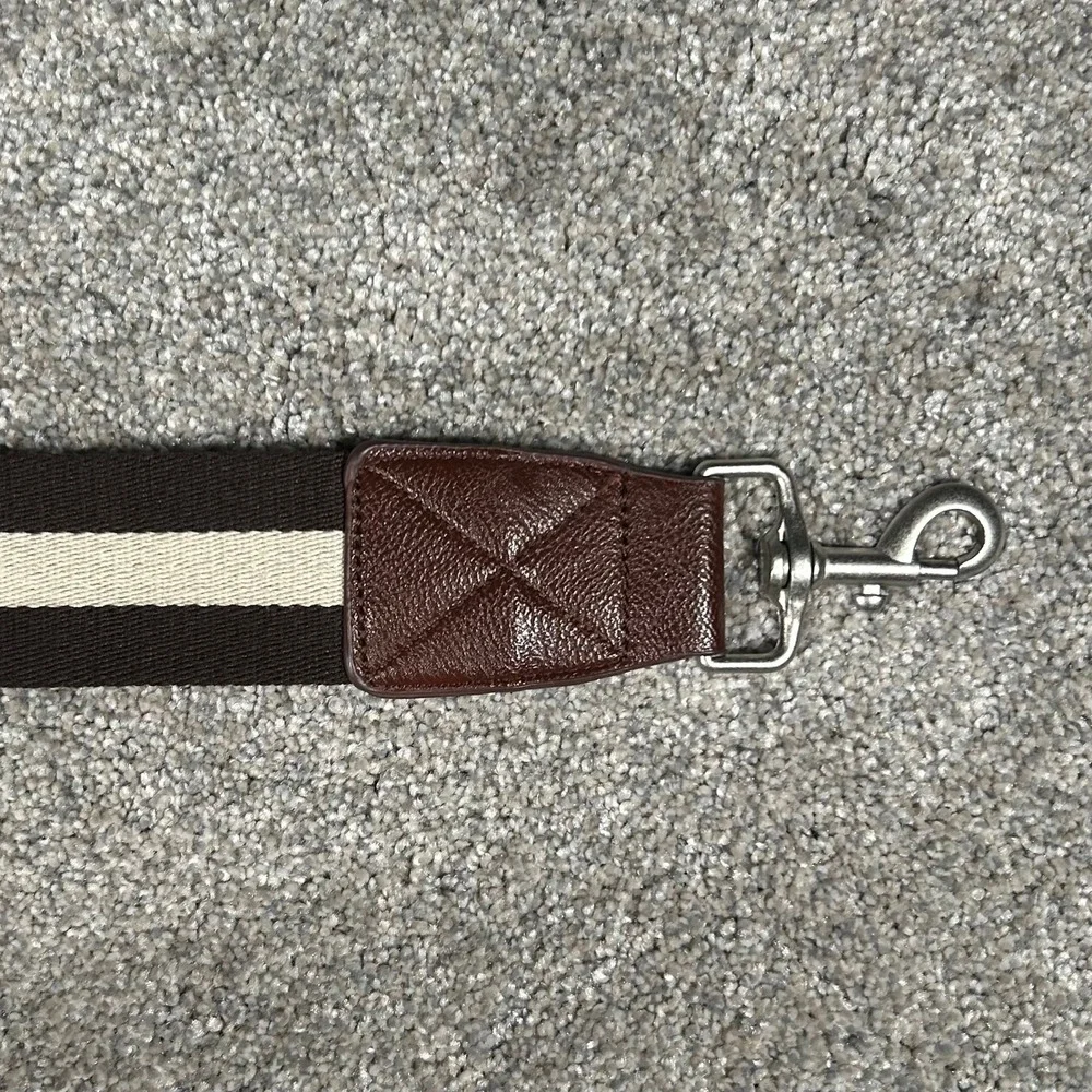 Rare Vintage Ducti Grey Wool Felt Messenger Bag Brown Leather Trim Striped Strap